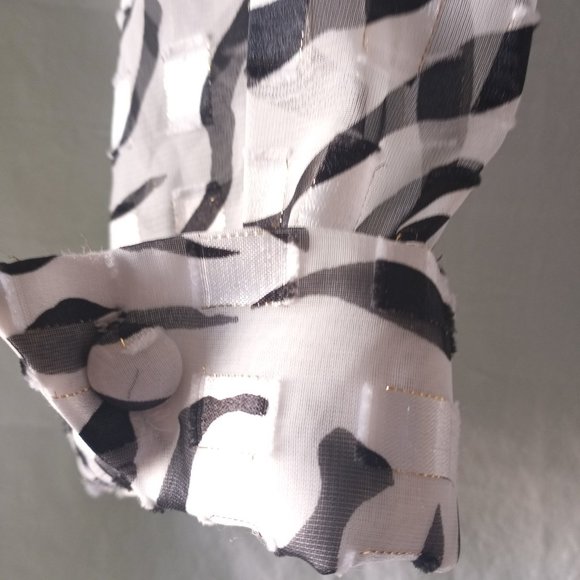 Women's L Cache Tiger Striped Chiffon Bodysuit - Picture 10 of 17